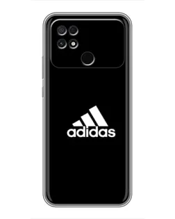 Чехол для Xiaomi POCO C40 с картинкой «Черная классика Adidas»