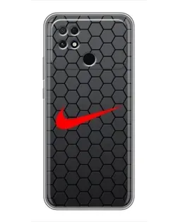 Чехол для Xiaomi POCO C40 с картинкой «Nike — карбоновая сетка» Чехол для Xiaomi POCO C40 с картинкой «Nike — карбоновая сетка»