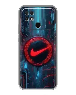 Чехол для Xiaomi POCO C40 с картинкой «Техногенный стиль Nike»