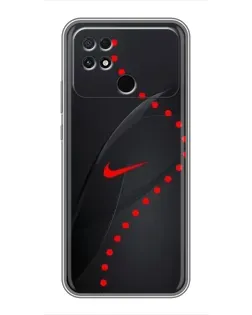 Чехол для Xiaomi POCO C40 с картинкой «Абстрактный дизайн Nike»