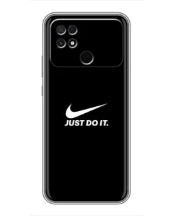Чехол для Xiaomi POCO C40 с картинкой «Минимализм от Nike»