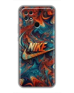 Чехол для Xiaomi POCO C40 с картинкой «Nike в абстракции»