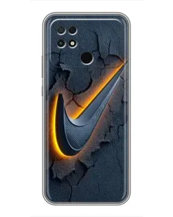 Чехол для Xiaomi POCO C40 с картинкой «Объемный логотип Найк»