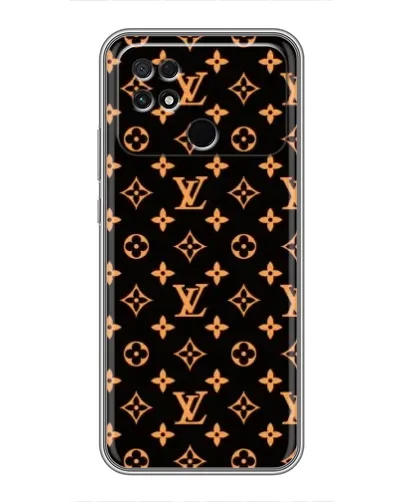 Чехол для Xiaomi POCO C40 с картинкой «Золотая монограмма LV»