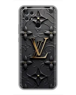 Чехол для Xiaomi POCO C40 с картинкой «Кожаная текстура LV»
