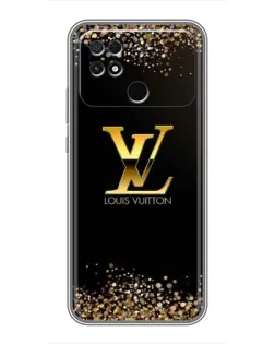 Чехол для Xiaomi POCO C40 с картинкой «LV — золотые искры»
