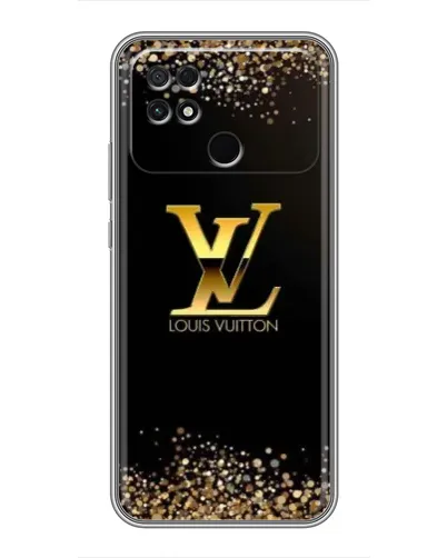 Чехол для Xiaomi POCO C40 с картинкой «LV — золотые искры»