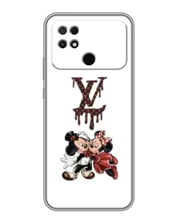 Чехол для Xiaomi POCO C40 с картинкой «LV и Микки Маус»