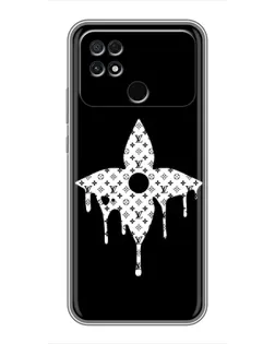 Чехол для Xiaomi POCO C40 с картинкой «Цветочная монограмма»
