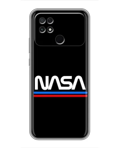 Чехол для Xiaomi POCO C40 с картинкой «NASA — классика Red Blue» Чехол для Xiaomi POCO C40 с картинкой «NASA — классика Red Blue»