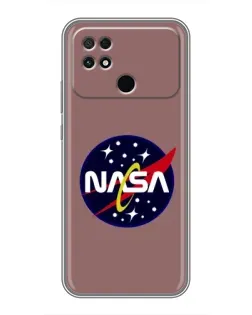 Чехол для Xiaomi POCO C40 с картинкой «NASA — ретро космос»