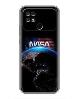 Чехол для Xiaomi POCO C40 с картинкой «Земля из космоса NASA»