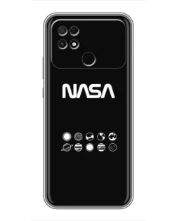 Чехол для Xiaomi POCO C40 с картинкой «NASA — технический принт»