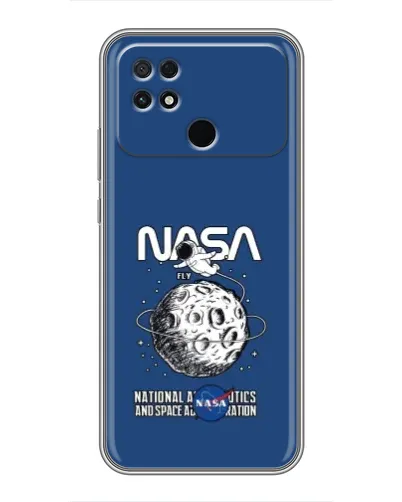 Чехол для Xiaomi POCO C40 с картинкой «NASA — лунная миссия» Чехол для Xiaomi POCO C40 с картинкой «NASA — лунная миссия»