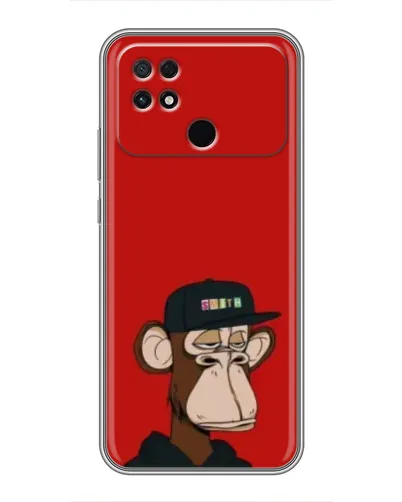 Чехол для Xiaomi POCO C40 с картинкой «Bored Ape — красный фон»