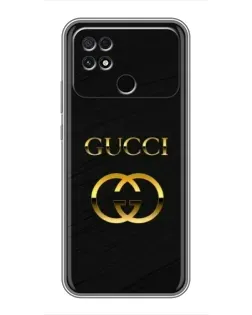 Чехол для Xiaomi POCO C40 с картинкой «Золотой логотип Gucci»
