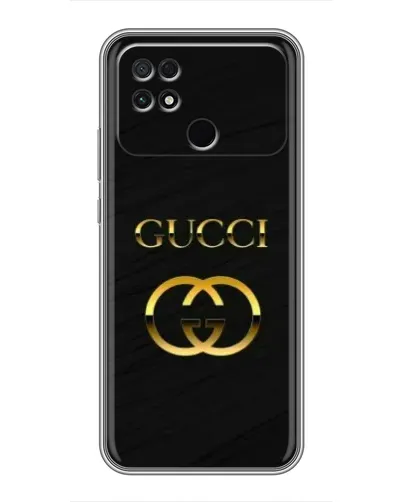 Чехол для Xiaomi POCO C40 с картинкой «Золотой логотип Gucci»