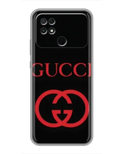 Чехол для Xiaomi POCO C40 с картинкой «Gucci — красный логотип»