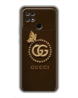 Чехол для Xiaomi POCO C40 с картинкой «Gucci — золотая бабочка»