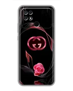 Чехол для Xiaomi POCO C40 с картинкой «Gucci — неоновая роза»