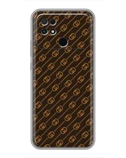 Чехол для Xiaomi POCO C40 с картинкой «Gucci — золотые диагонали»