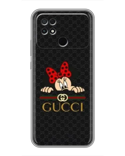 Чехол для Xiaomi POCO C40 с картинкой «Минни Маус Gucci — черный»