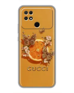 Чохол для Xiaomi POCO C40 з картинкою «Gucci — золоті метелики»