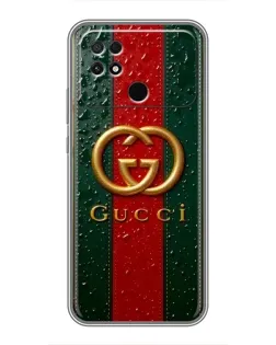 Чохол для Xiaomi POCO C40 з картинкою «Gucci — фірмова смуга та золото»