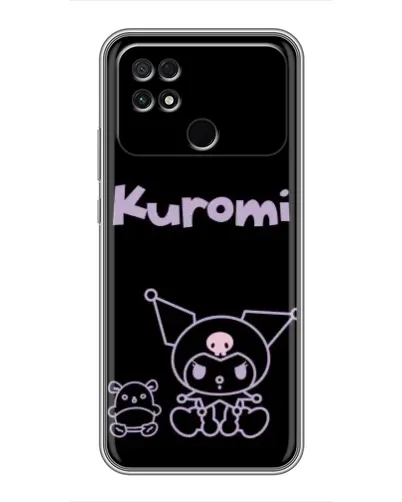 Чехол для Xiaomi POCO C40 с картинкой «Kuromi — черный минимализм»