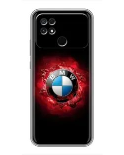 Чехол для Xiaomi POCO C40 с картинкой «Логотип BMW — вспышка»