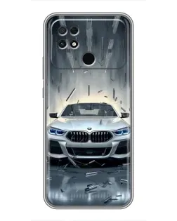 Чехол для Xiaomi POCO C40 с картинкой «BMW в свете фар»