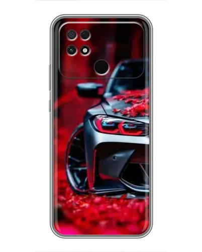 Чехол для Xiaomi POCO C40 с картинкой «Спортивная BMW и цветы» Чехол для Xiaomi POCO C40 с картинкой «Спортивная BMW и цветы»
