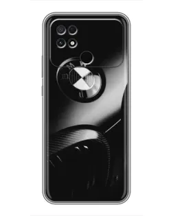 Чехол для Xiaomi POCO C40 с картинкой «Эмблема BMW — макро»
