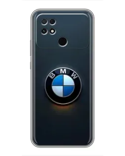 Чехол для Xiaomi POCO C40 с картинкой «Логотип BMW — минимализм»