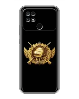 Чехол для Xiaomi POCO C40 с картинкой «PUBG — оранжевый градиент»