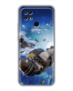 Чехол для Xiaomi POCO C40 с картинкой «Десант PUBG — прыжок»