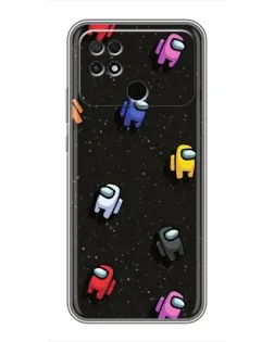 Чехол для Xiaomi POCO C40 с картинкой «Космический паттерн Among Us»