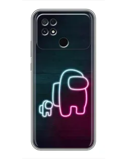Чехол для Xiaomi POCO C40 с картинкой «Among Us неон-арт»