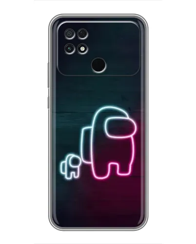 Чехол для Xiaomi POCO C40 с картинкой «Among Us неон-арт»