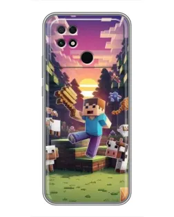 Чехол для Xiaomi POCO C40 с картинкой «Стив на ферме» Чехол для Xiaomi POCO C40 с картинкой «Стив на ферме»