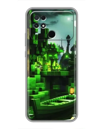Чехол для Xiaomi POCO C40 с картинкой «Minecraft лесной пейзаж»