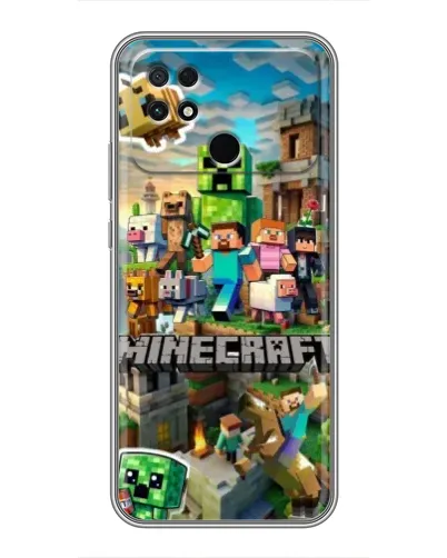 Чехол для Xiaomi POCO C40 с картинкой «Замок Minecraft»