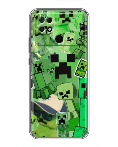 Чехол для Xiaomi POCO C40 с картинкой «Криперы Minecraft»