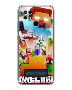 Чехол для Xiaomi POCO C40 с картинкой «Minecraft герои игры»