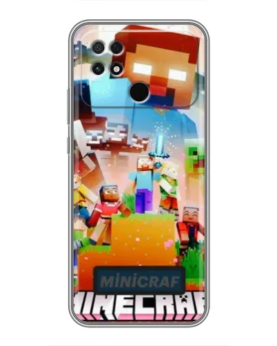Чехол для Xiaomi POCO C40 с картинкой «Minecraft герои игры»