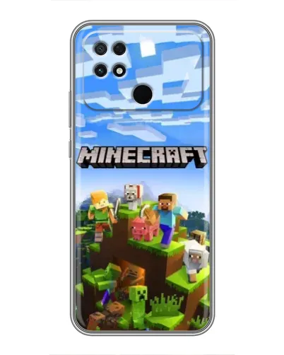 Чехол для Xiaomi POCO C40 с картинкой «Minecraft классический мир»
