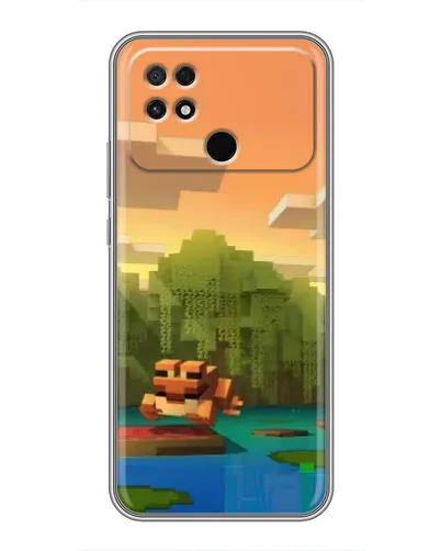 Чехол для Xiaomi POCO C40 с картинкой «Майнкрафт закат солнца»