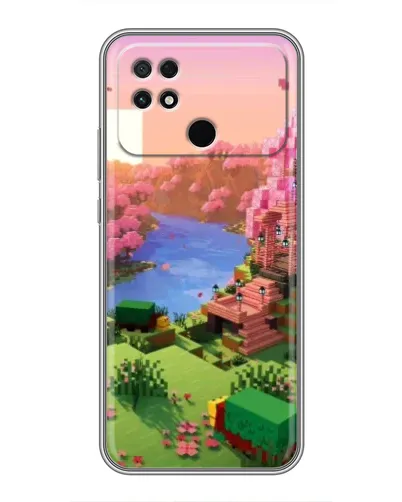 Чехол для Xiaomi POCO C40 с картинкой «Розовое дерево Minecraft»