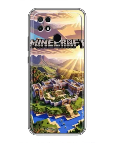 Чехол для Xiaomi POCO C40 с картинкой «Minecraft панорама»