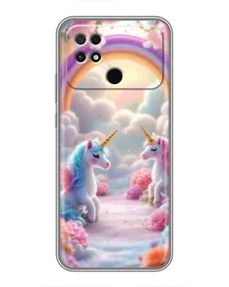 Чехол для Xiaomi POCO C40 с картинкой «Радуга и единороги» Чехол для Xiaomi POCO C40 с картинкой «Радуга и единороги»
